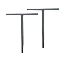 Set zwarte massieve T meubelpoten 28 cm