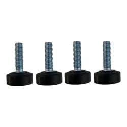 Set zwarte stelvoeten M8 diameter 2,5 cm (zakje 4 stuks)