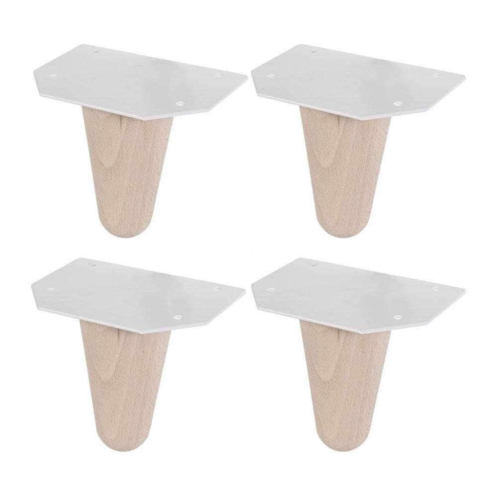 Beuken houten retro meubelpoot 10 cm (set van 4)