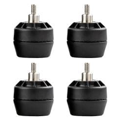 Stelvoet zwart rond Ø 4 cm en hoogte 3,2 cm  van kunststof (M6)  - 4 stuks