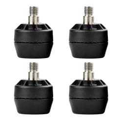 Stelvoet zwart rond Ø 4 cm en hoogte 3,2 cm  van kunststof (M10)  - 4 stuks