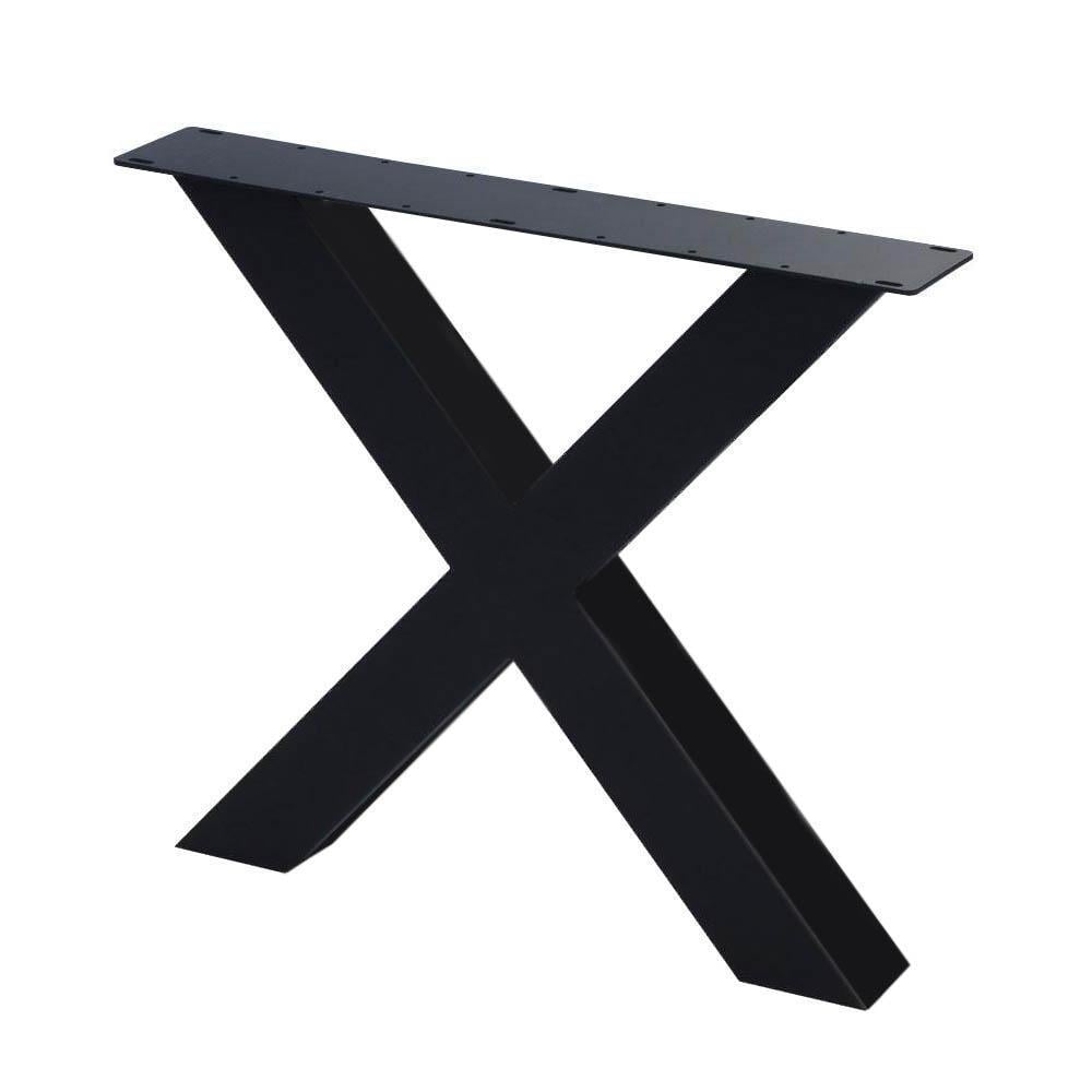 Image of Zwarte stalen X tafelpoot voor buiten 72 cm (koker 10 x 10)