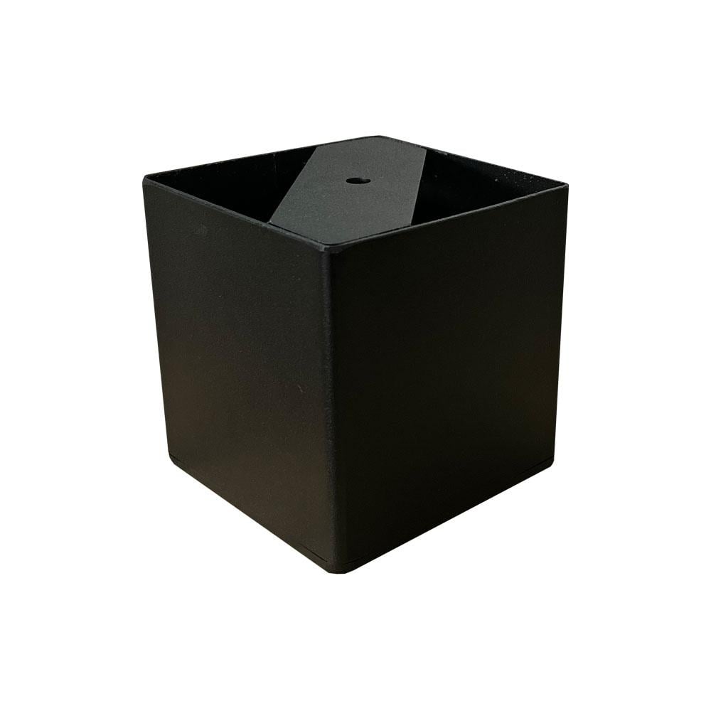 Zwarte vierkanten stalen meubelpoot hoogte 10 cm