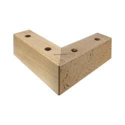 Blanke houten hoekpoot 6 cm