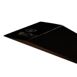 Zwarte stalen matrix vierkant tafelpoot hoogte 75 cm en breedte/diepte 80 cm (koker 6 x 6)