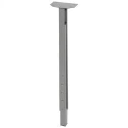 Stalen verstelbare tafelpoot grijs vierkant 3 bij 3 cm en hoogte 90 cm (3 x 3 cm)