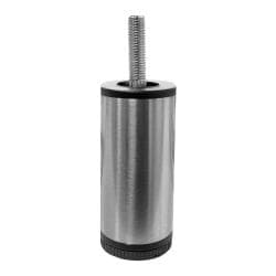 Stalen meubelpoot rvs look rond ø 4 cm en hoogte 10 cm  (M10)