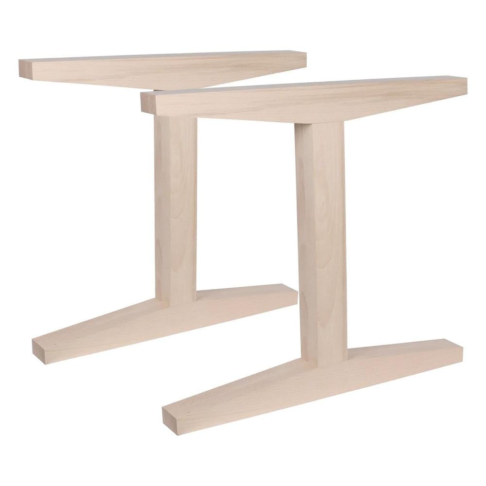 Image of Set beuken houten I-vormige tafelpoten 72 cm