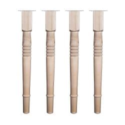 Meubelpoot  rond Ø 7 cm en hoogte 73 cm  van massief hout - 4 stuks