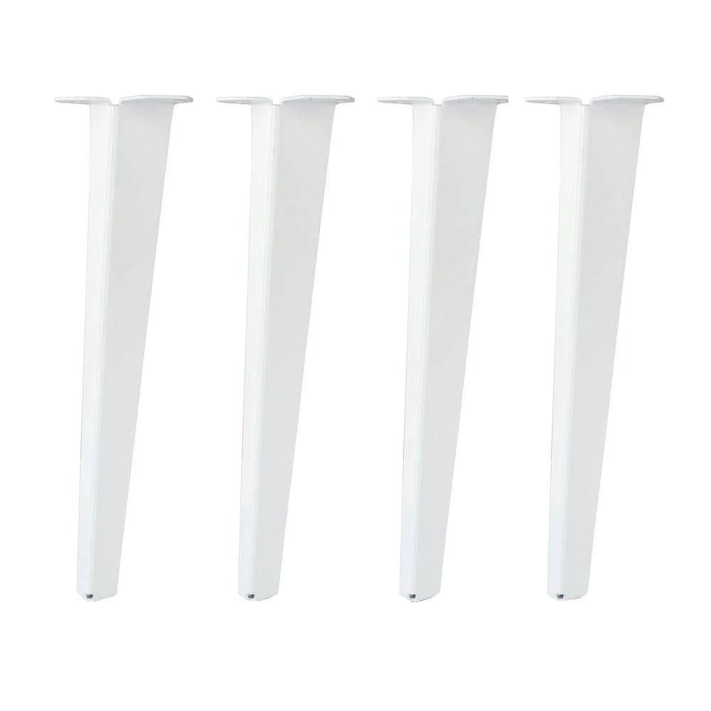 Massief stalen meubelpoot wit taps 11,5 bij 7 cm en hoogte 40 cm - 4 stuks Massief stalen meubelpoot wit taps 11,5 bij 7 cm en hoogte 40 cm - 4 stuks