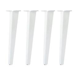 Massief stalen meubelpoot wit taps 11,5 bij 7 cm en hoogte 40 cm  - 4 stuks