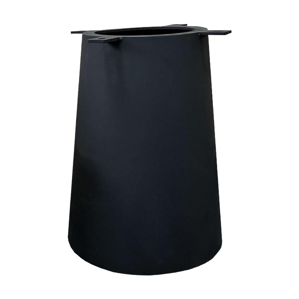 Stalen kegel salononderstel zwart conisch 30 bij 30 cm en hoogte 37 cm Stalen kegel salononderstel zwart conisch 30 bij 30 cm en hoogte 37 cm