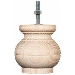 Meubelpoot  rond Ø 9 cm en hoogte 9 cm  van massief hout (M8)