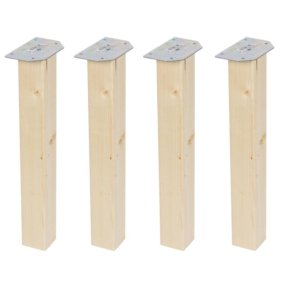 Furniture Legs Europe Vierkanten vuren houten meubelpoot 42 cm (set van 4)