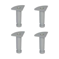 Verstelbare pvc grijs badkamer meubelpoot 12 cm (set van 4)