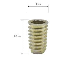 Rampamoer messing rond Ø 1 cm en hoogte 2,5 cm  van massief messing (M6)  - 20 stuks