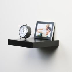 Zwevende wandplank 3,8 cm dik met onzichtbare montage zwart 23,5 x 23,5 cm