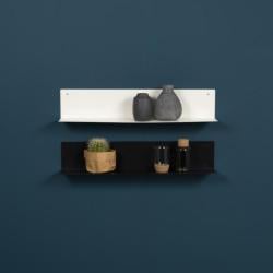 Massief stalen gevouwen plank mat wit 80x15x15cm
