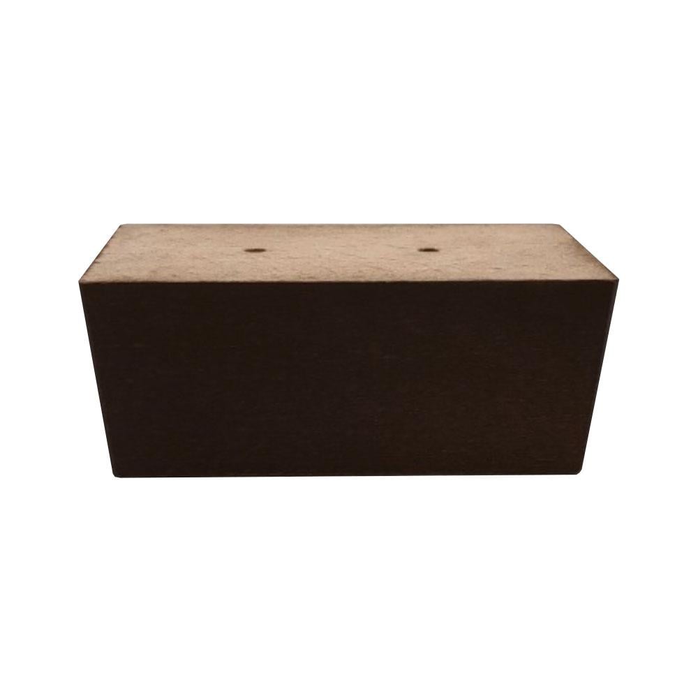 Meubelpoot bruin tapse rechthoek 11 bij 7,5 cm en hoogte 4,5 cm van massief beukenhout Meubelpoot bruin tapse rechthoek 11 bij 7,5 cm en hoogte 4,5 cm van massief beukenhout