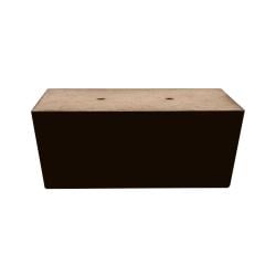 Meubelpoot zwart tapse rechthoek 11 bij 7,5 cm en hoogte 4,5 cm  van massief beukenhout