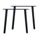 Stalen schuine zwarte tafelpoten 76 bij 10 cm en hoogte 72 cm  (4 x 4 cm) - Set van 2 stuks