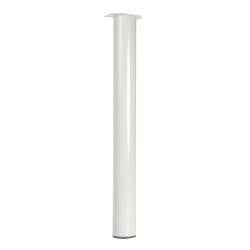 Witte stalen meubelpoot rond Ø 7,6 cm en hoogte 72 cm - Set van 4 stuks