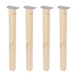 Tafelpoot  vierkant 5 bij 5 cm en hoogte 72 cm  van massief hout - 4 stuks