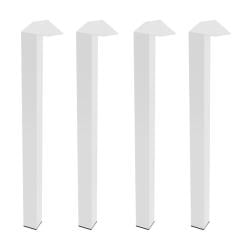 Stalen meubelpoot wit vierkant 5 bij 5 cm en hoogte 72 cm  (5 x 5 cm) - 4 stuks