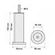 Meubelpoot aluminium rond Ø 4,2 cm en hoogte 12 cm (M10)