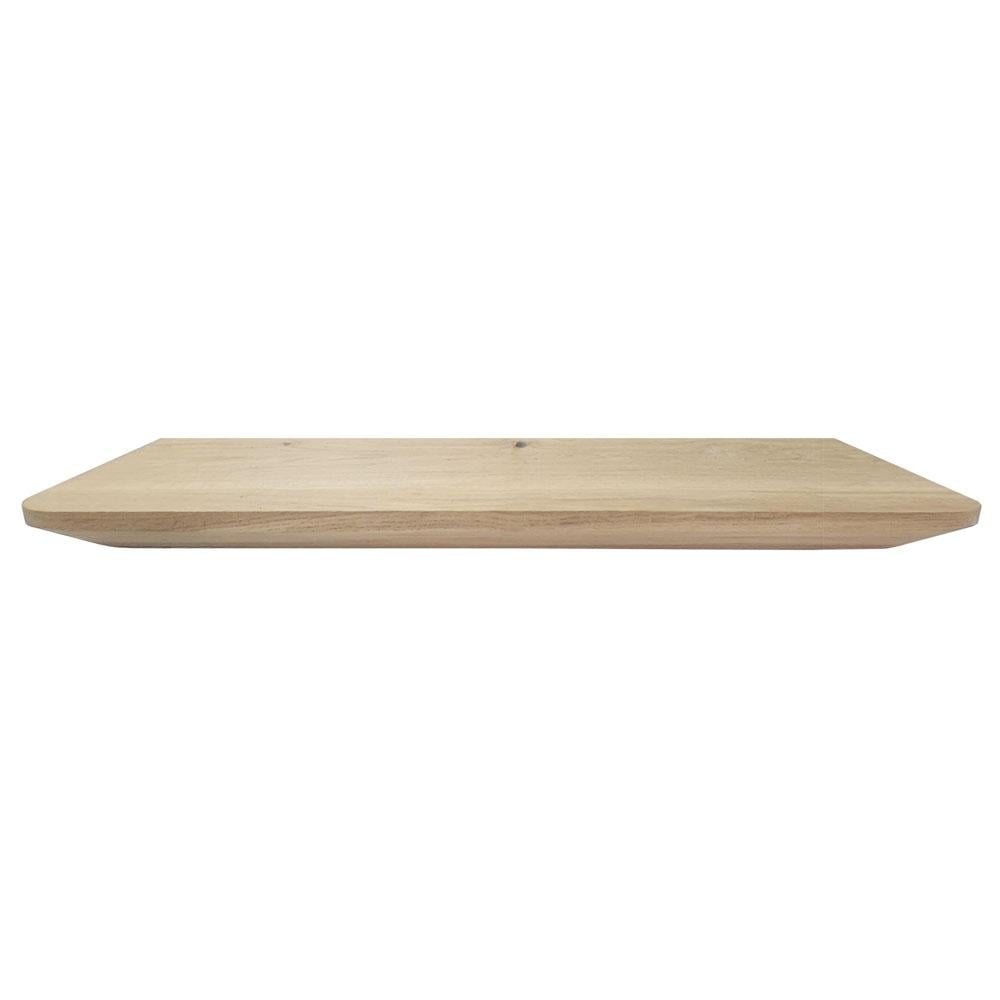 Wandplank eiken 60 bij 20 cm van 3 cm dik massief hout met verjongde facetrand - Zwevend te monteren Wandplank eiken 60 bij 20 cm van 3 cm dik massief hout met verjongde facetrand - Zwevend te monteren