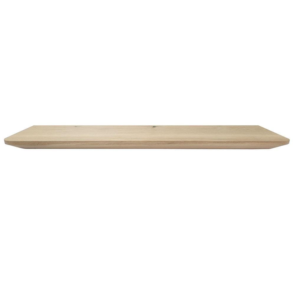 Wandplank eiken 80 bij 20 cm van 3 cm dik massief hout met verjongde facetrand - Zwevend te monteren Wandplank eiken 80 bij 20 cm van 3 cm dik massief hout met verjongde facetrand - Zwevend te monteren