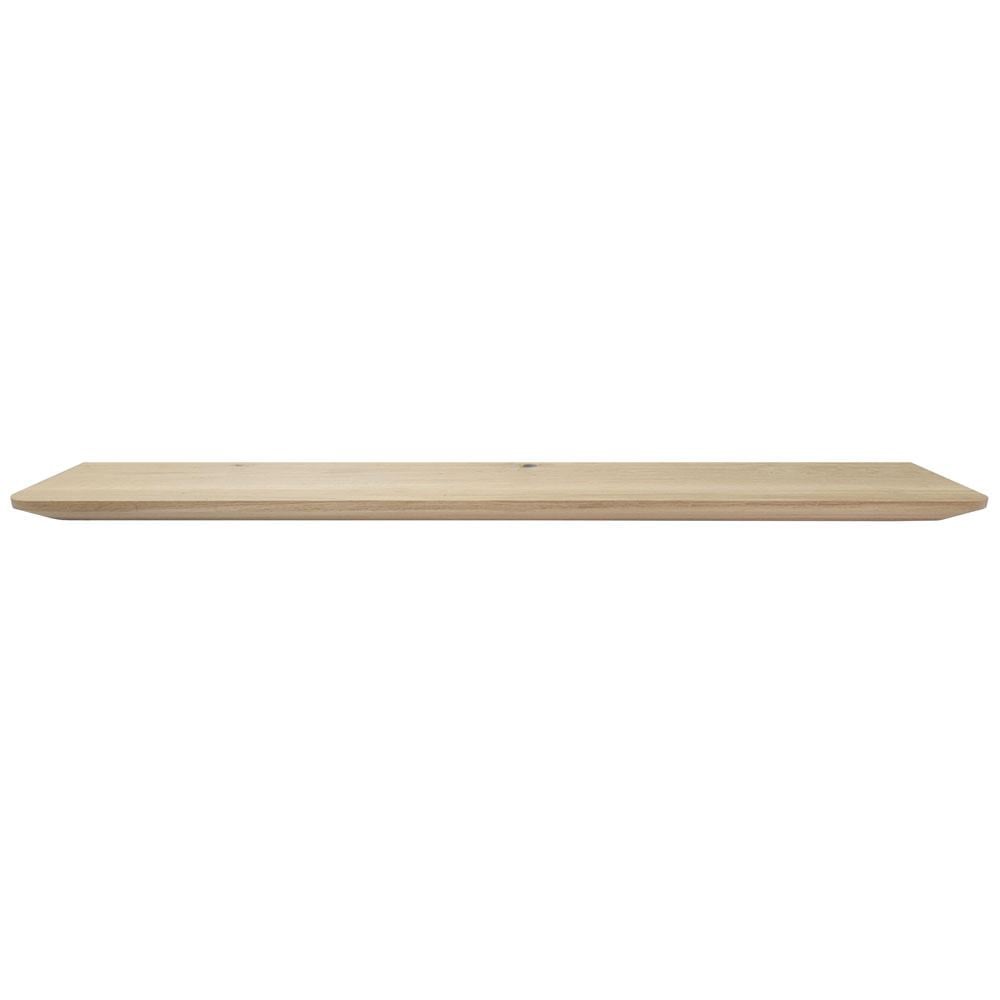 Wandplank eiken 120 bij 20 cm van 3 cm dik massief hout met verjongde facetrand - Zwevend te monteren Wandplank eiken 120 bij 20 cm van 3 cm dik massief hout met verjongde facetrand - Zwevend te monteren