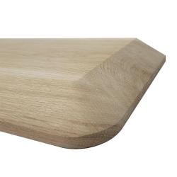 Wandplank eiken 120 bij 20 cm van 3 cm dik massief hout met verjongde facetrand - Zwevend te monteren