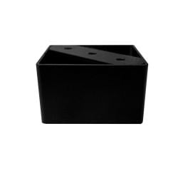 Stalen meubelpoot zwart vierkant 8 bij 8 cm en hoogte 5 cm 