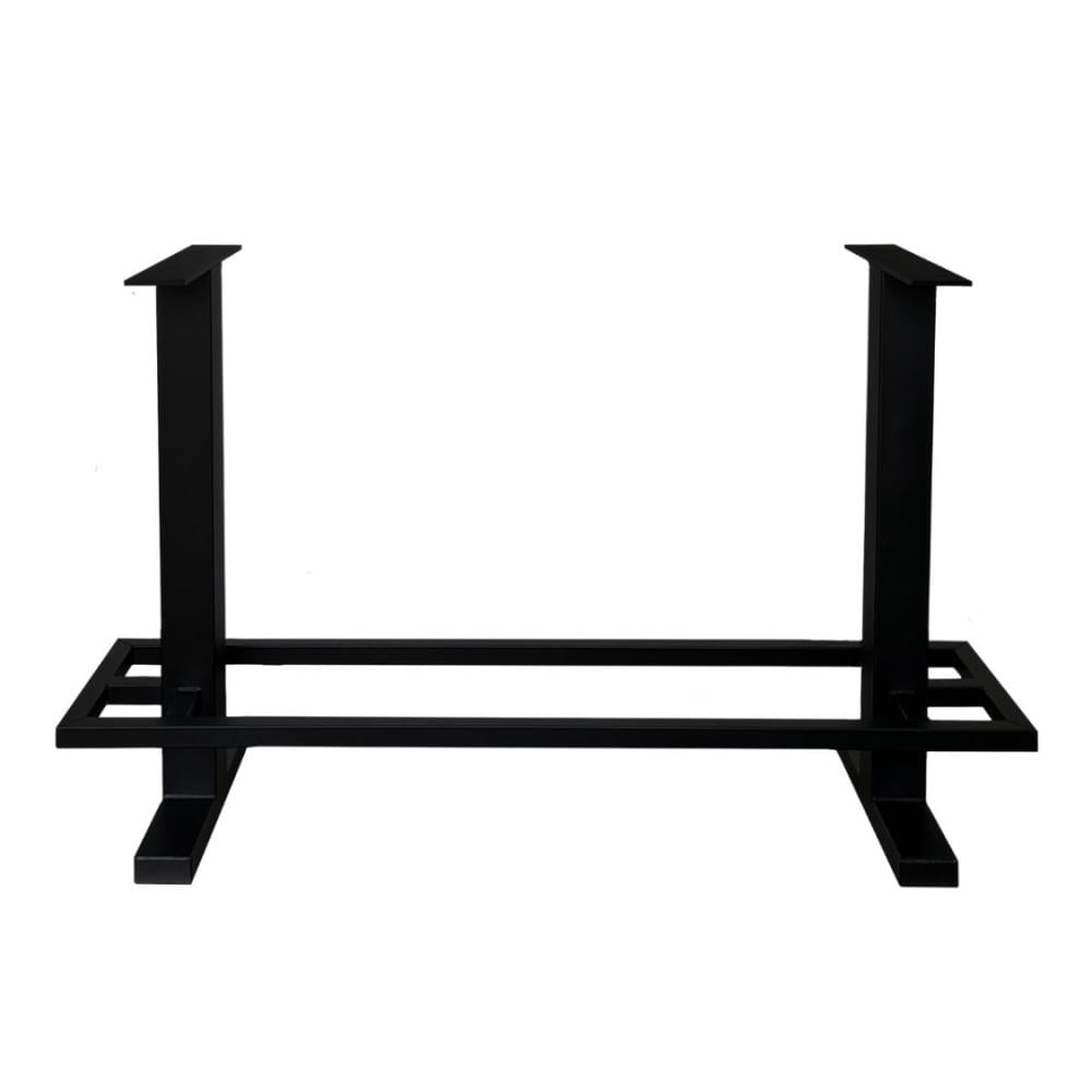 Stalen bartafel zwart 210 bij 60 cm en hoogte 105 cm (8 x 8 cm) Stalen bartafel zwart 210 bij 60 cm en hoogte 105 cm (8 x 8 cm)