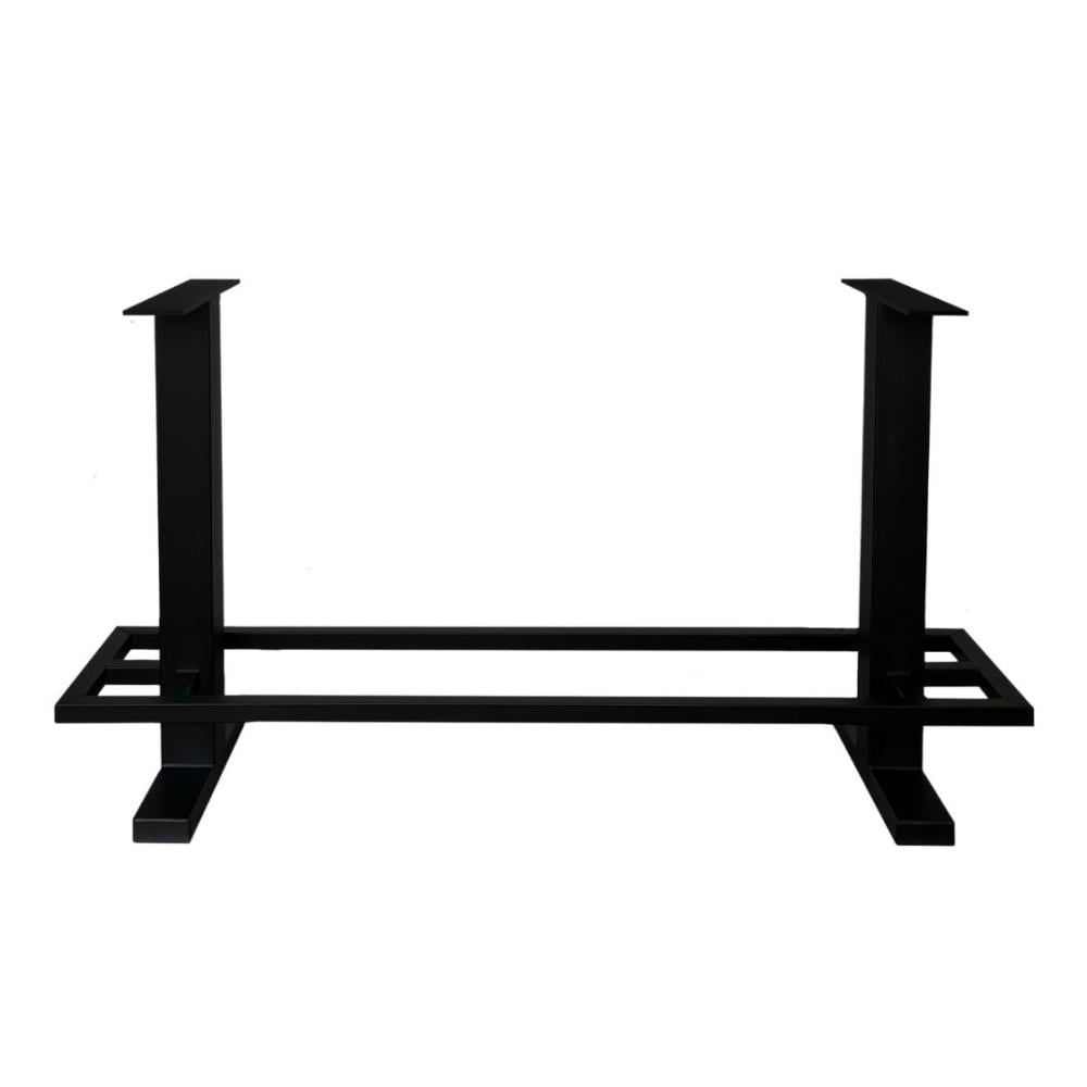 Stalen bartafel zwart 120 bij 60 cm en hoogte 105 cm (8 x 8 cm) Stalen bartafel zwart 120 bij 60 cm en hoogte 105 cm (8 x 8 cm)