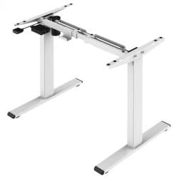 Hoogwaardig zit-sta bureau max 180 cm breed wit gepoedercoat elektrisch verstelbaar van 71 tot 120 cm