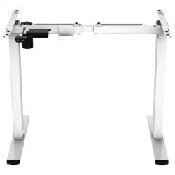 Hoogwaardig zit-sta bureau max 180 cm breed wit gepoedercoat elektrisch verstelbaar van 71 tot 120 cm