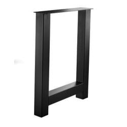 Stalen H tafelpoot zwart 78 bij 10 cm en hoogte 105 cm  (10 x 10 cm)