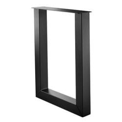 Stalen U tafelpoot zwart 78 bij 10 cm en hoogte 105 cm  (10 x 10 cm)