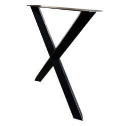 Stalen X tafelpoot diamant 78 bij 10,5 cm en hoogte 72 cm zwart (6 x 6 cm)