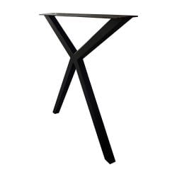 Stalen smalle Y tafelpoot 78 bij 4 cm en hoogte 72  cm zwart (4 x 4 cm)