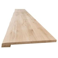Eiken overzet vensterbank boomstam 150 cm x 40 cm van 2 cm dik massief eiken hout