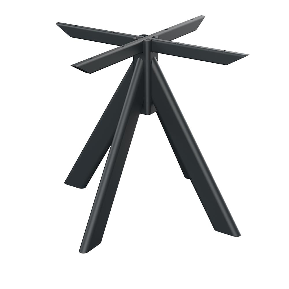 Furniture Legs Europe Stalen tafelonderstel zwart met ovale koker 4 poot 90 bij 90 cm en hoogte 73 cm (10 x 4 cm)