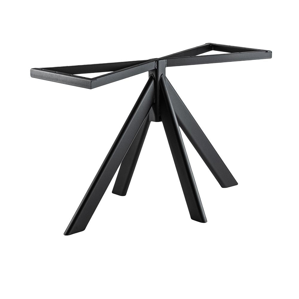 Furniture Legs Europe Stalen tafelonderstel zwart met ovale koker 4 poot 138 bij 78 cm en hoogte 73 cm (10 x 4 cm)
