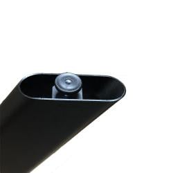 Stalen tafelonderstel zwart met ovale koker 4 poot 138 bij 78 cm en hoogte 73 cm (10 x 4 cm)