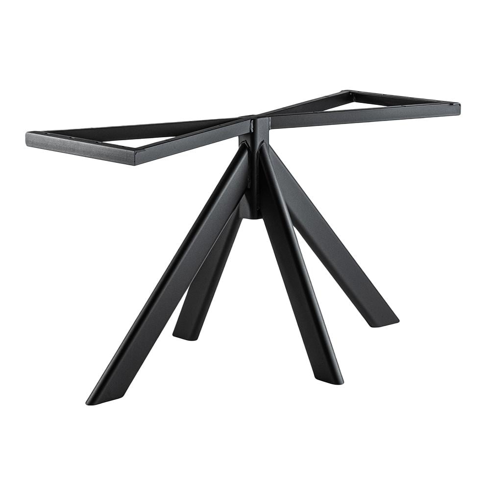 Furniture Legs Europe Stalen tafelonderstel zwart met ovale koker 4 poot 180 bij 78 cm en hoogte 73 cm (10 x 4 cm)
