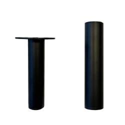 Stalen verstelbare meubelpoot zwart rond ø 3 cm en hoogte 14,5 cm 