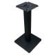 Stalen bistro horeca tafelpoot met massieve plaat zwart vierkant koker 8 bij 8 cm en hoogte 71 cm
