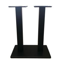 Stalen bistro tafelpoot dubbele staander zwart vierkant koker 8 bij 8 cm en hoogte 71 cm